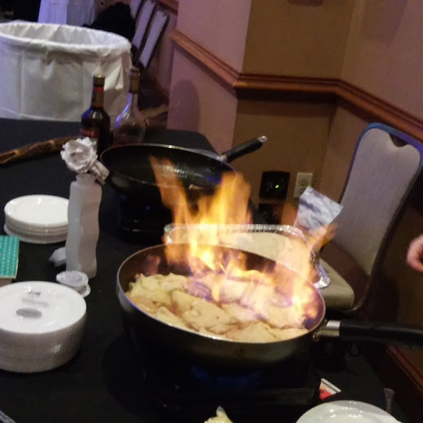 crepes on fire